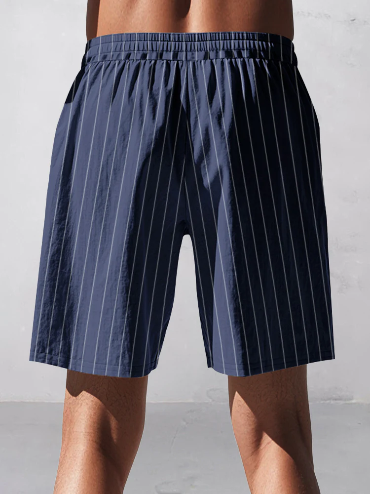 Casual 100% Cotton Stripe Shorts - Image 9