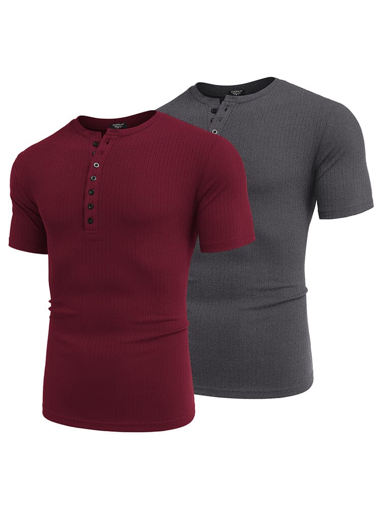 Casual 2-Pack Stretch Ribbed Shirts (US Only) - Image 5