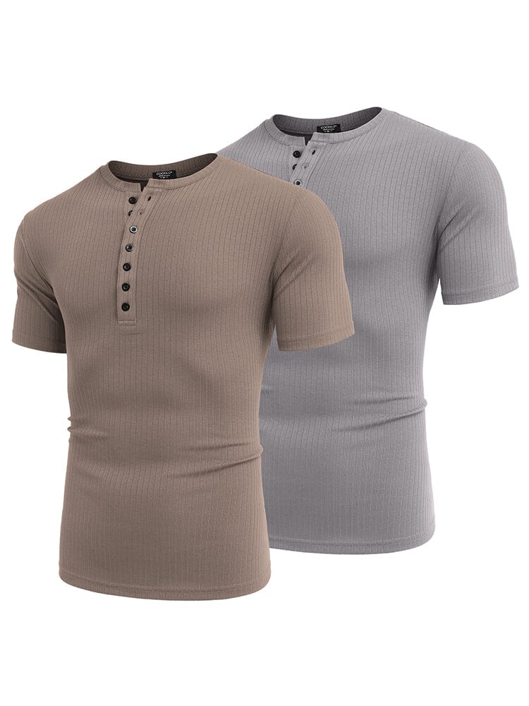 Casual 2-Pack Stretch Ribbed Shirts (US Only) - Image 6