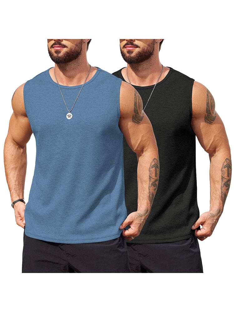 Casual 2 Pack Waffle Tank Tops (US Only) - Image 2