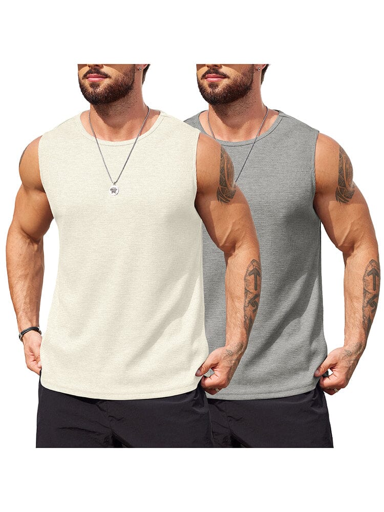 Casual 2 Pack Waffle Tank Tops (US Only) - Image 8