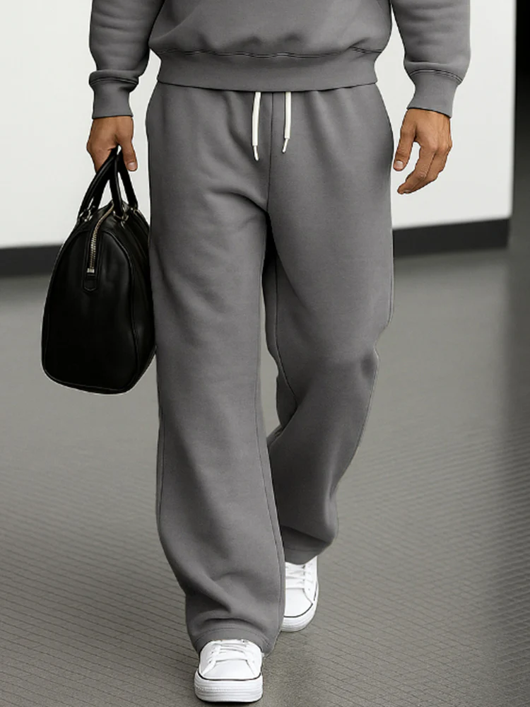Casual Asymmetric Collar Sweatshirt Pants Set - Image 4