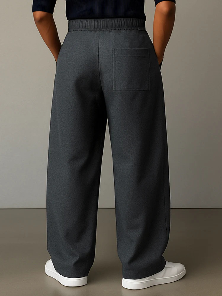 Casual Belt Accent Straight Cut Suit Pants - Image 3