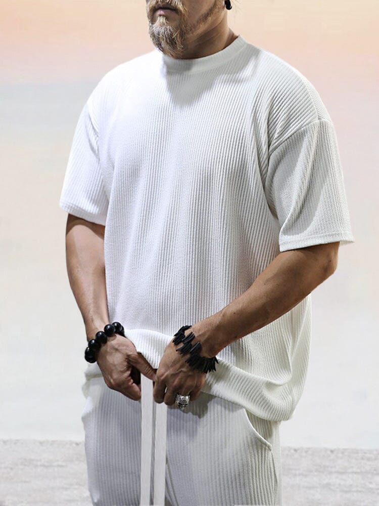 Casual Breathable Pit Strip Tracksuit Set - Image 5