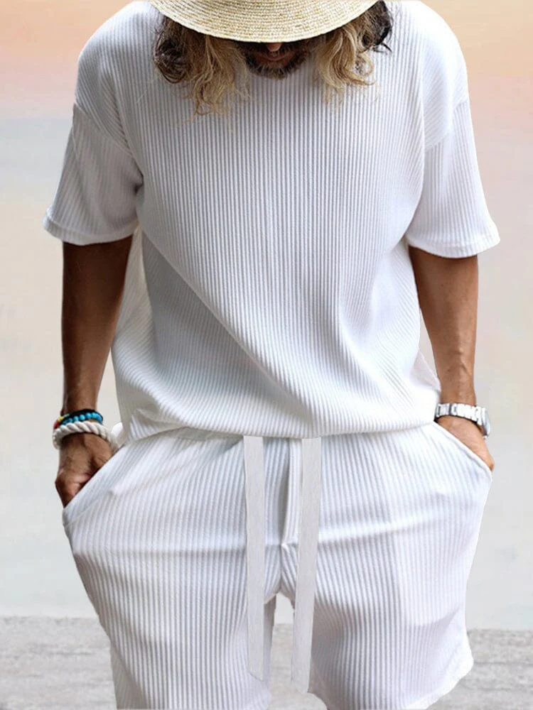 Casual Breathable Pit Strip Tracksuit Set - Image 6