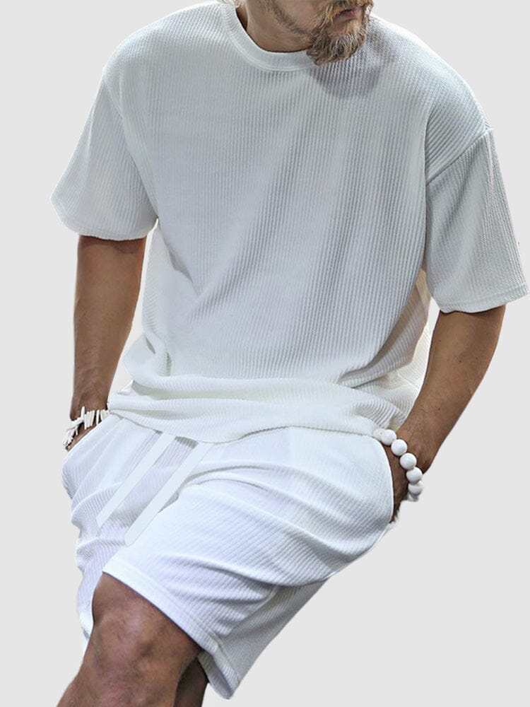 Casual Breathable Pit Strip Tracksuit Set - Image 7