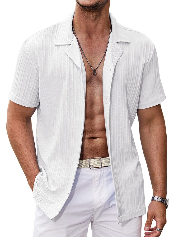 Casual Breathable Solid Pit Stripe Shirt (US Only) - Image 8