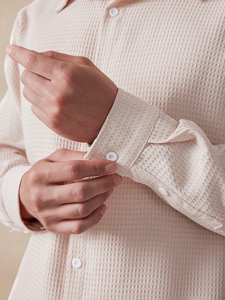 Casual Breathable Waffle Shirt - Image 10
