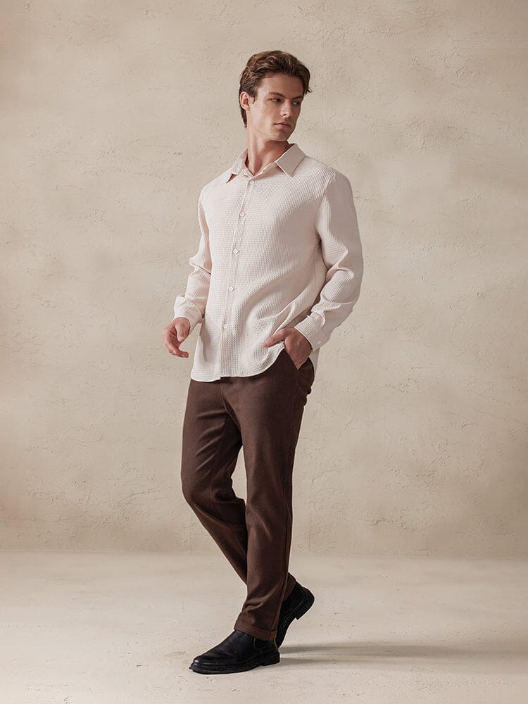 Casual Breathable Waffle Shirt - Image 6