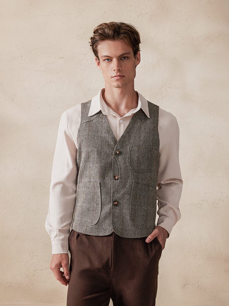 Casual Breathable Waffle Shirt - Image 8
