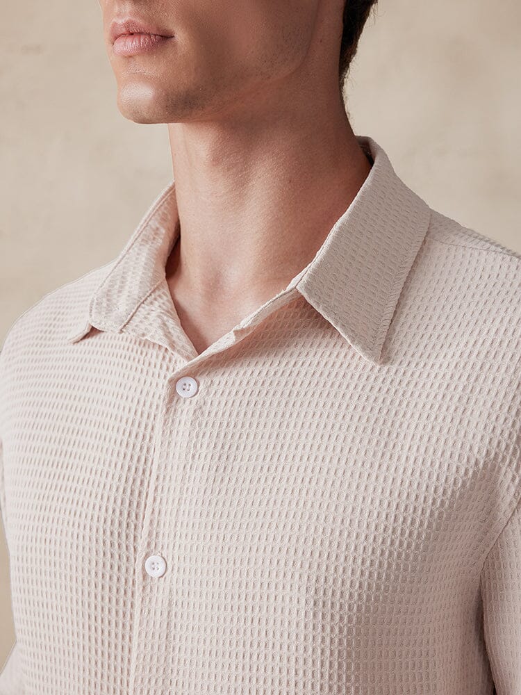 Casual Breathable Waffle Shirt - Image 9