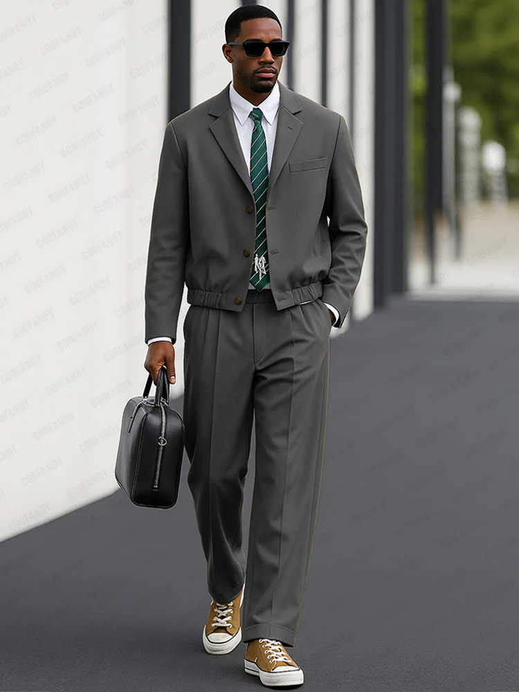 Casual Business Style Jacket Pants Set - Image 2
