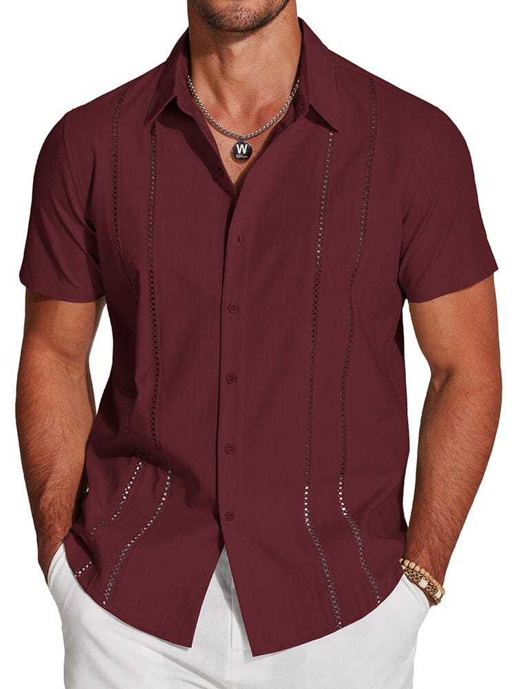 Casual Button Down Cuban Guayabera Shirt (US Only) - Image 14