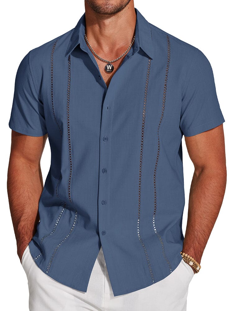 Casual Button Down Cuban Guayabera Shirt (US Only) - Image 16