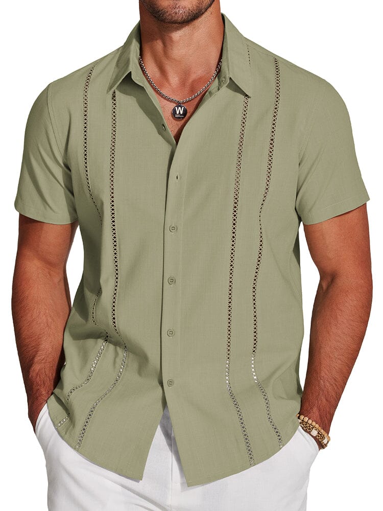 Casual Button Down Cuban Guayabera Shirt (US Only) - Image 17