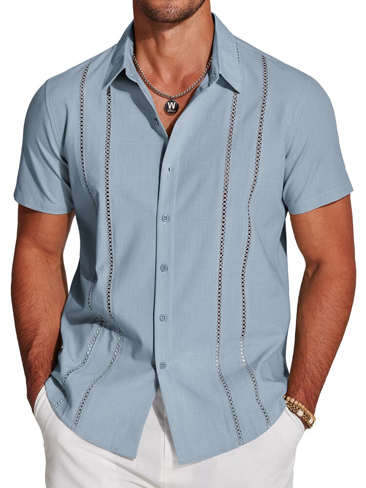 Casual Button Down Cuban Guayabera Shirt (US Only) - Image 2