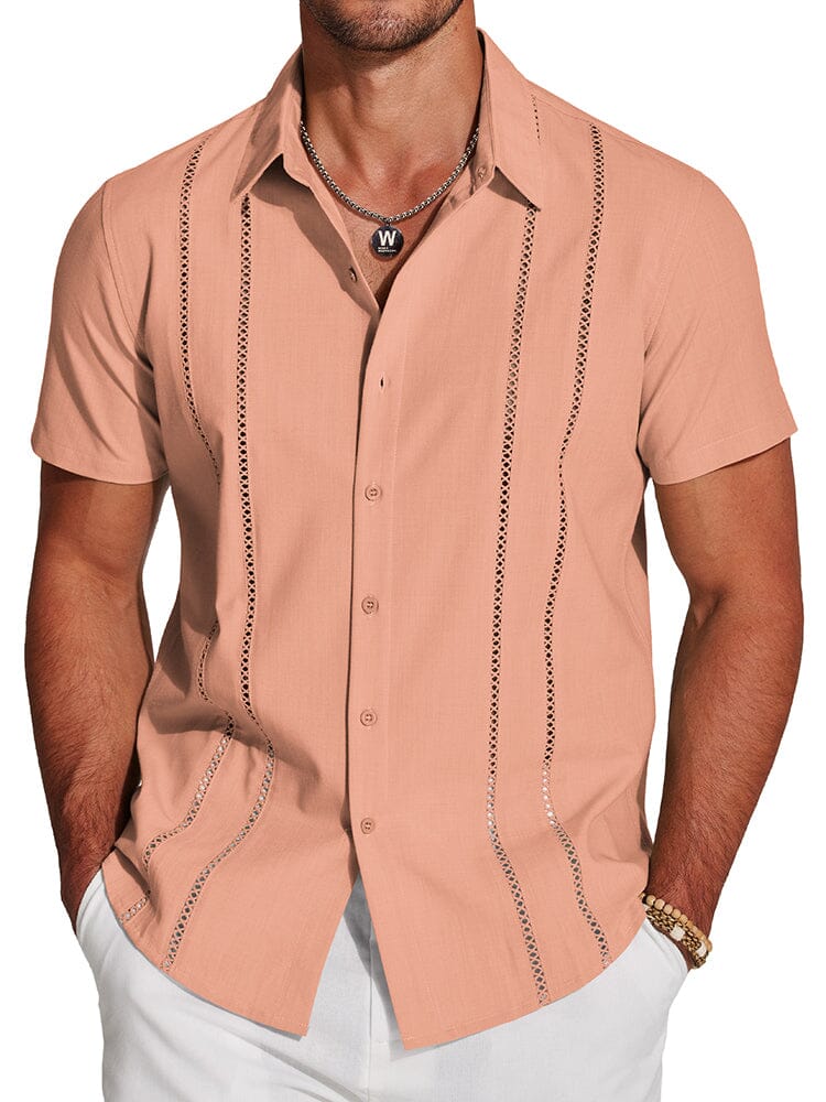 Casual Button Down Cuban Guayabera Shirt (US Only) - Image 4