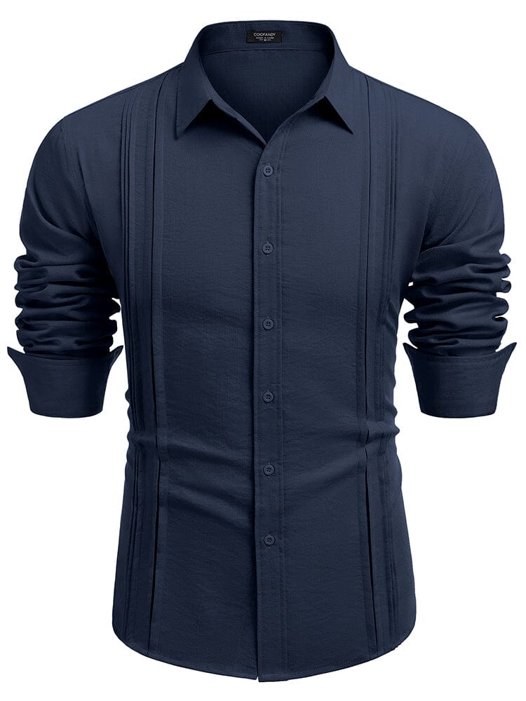 Casual Button Down Pleated Shirts (US Only) - Image 3