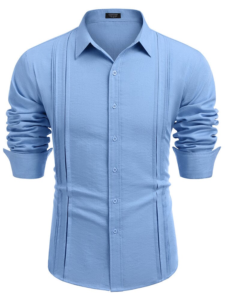 Casual Button Down Pleated Shirts (US Only) - Image 4