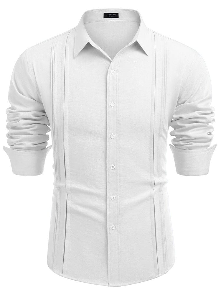 Casual Button Down Pleated Shirts (US Only) - Image 7