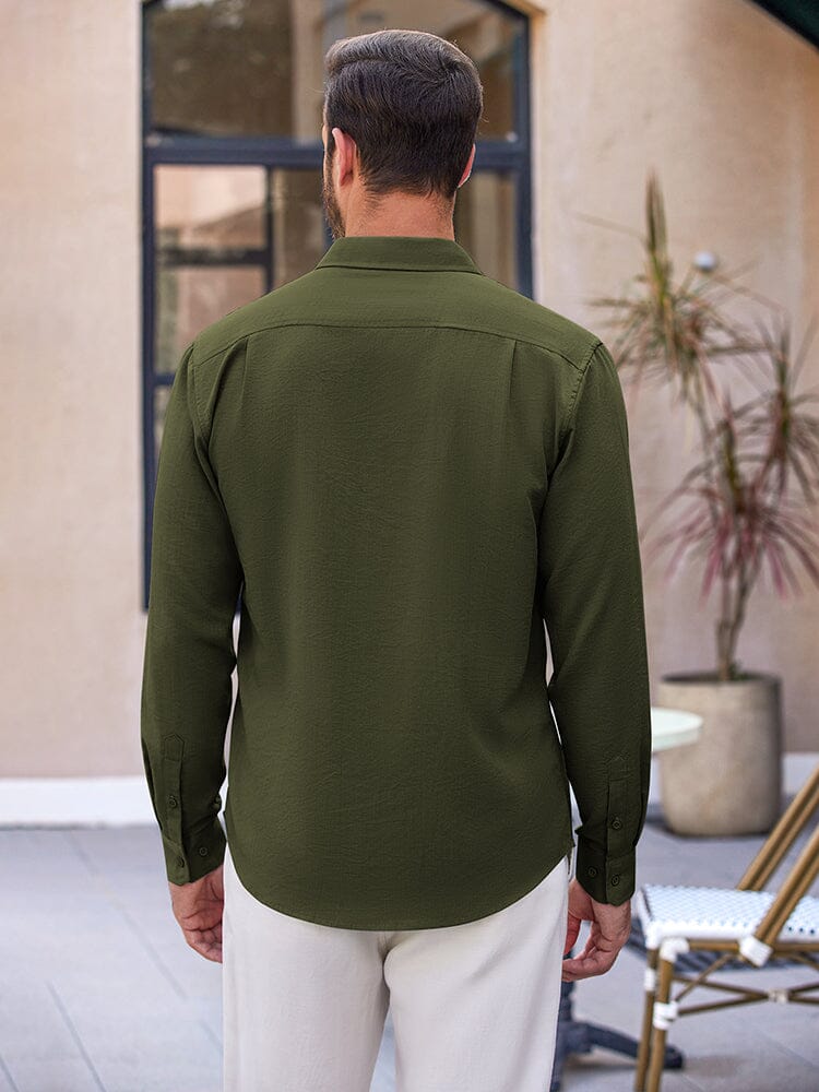 Casual Button Down Pleated Shirts (US Only) - Image 8