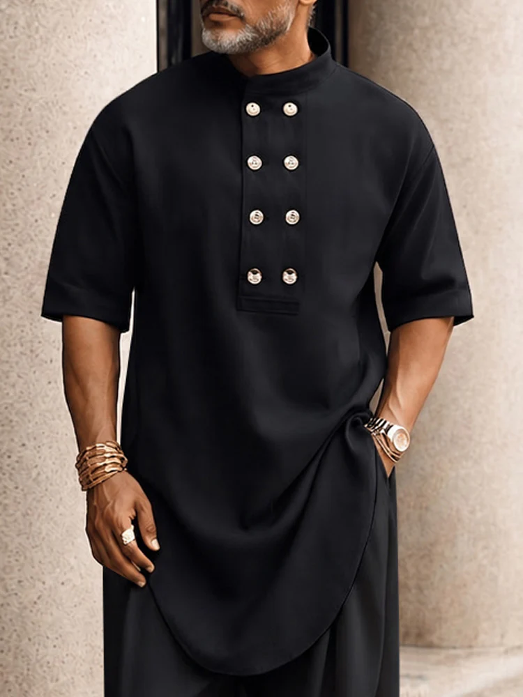Casual Button Up Longline Top and Pants Set - Image 3