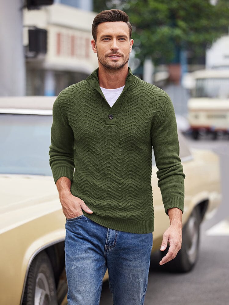 Casual Cable Knit Henley Sweater (US Only) - Image 8