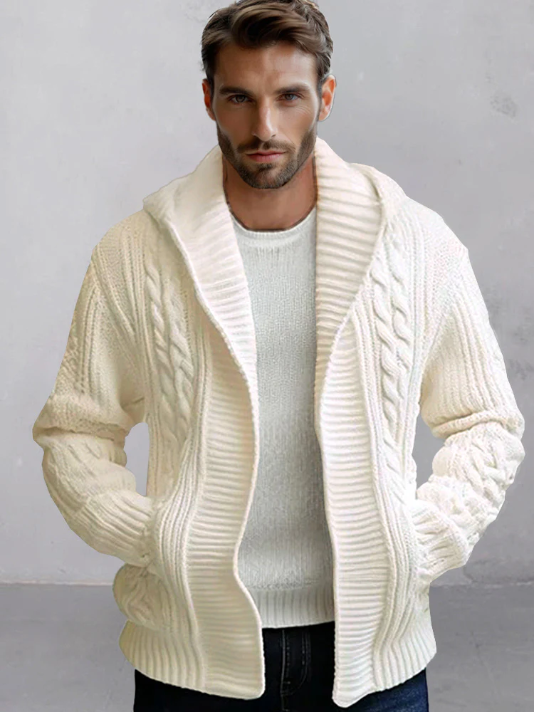 Casual Cable Knit Open Front Cardigan - Image 2