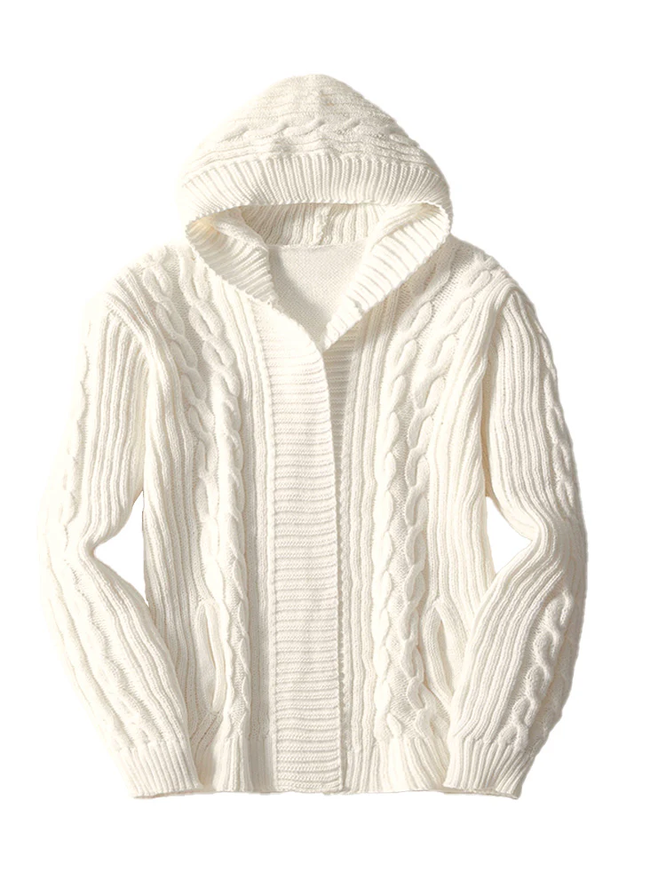 Casual Cable Knit Open Front Cardigan - Image 4