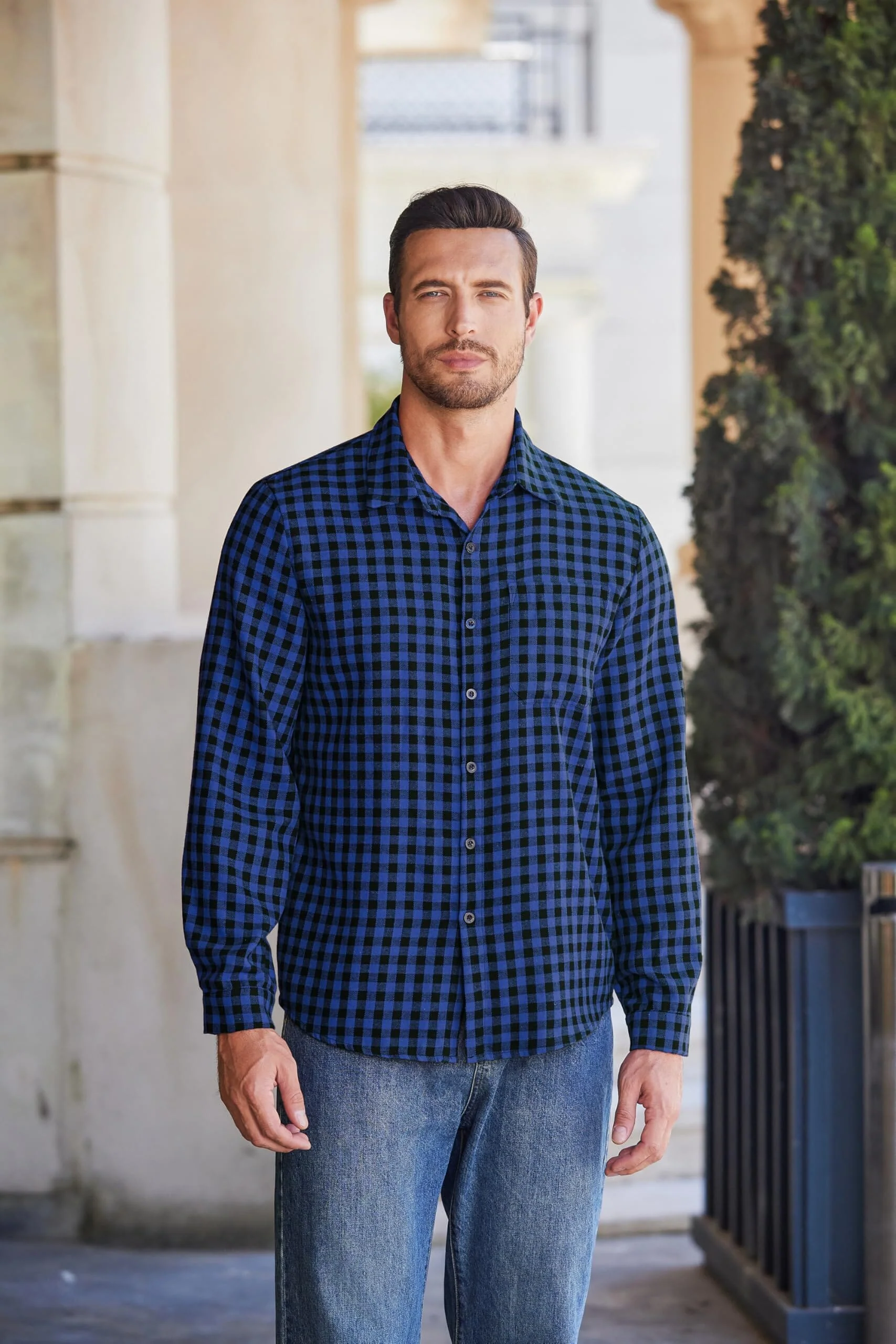 Casual Checked Flannel Shirt - Image 8