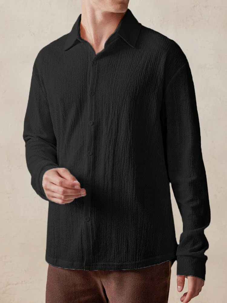 Casual Comfy Textured Shirt - Image 5