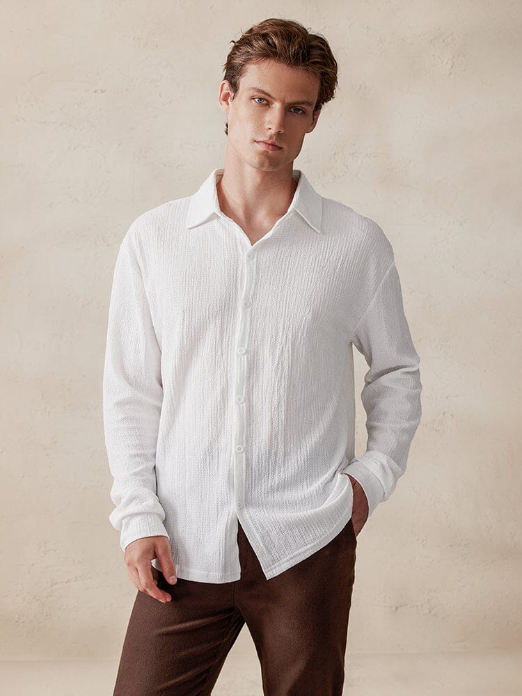 Casual Comfy Textured Shirt - Image 7