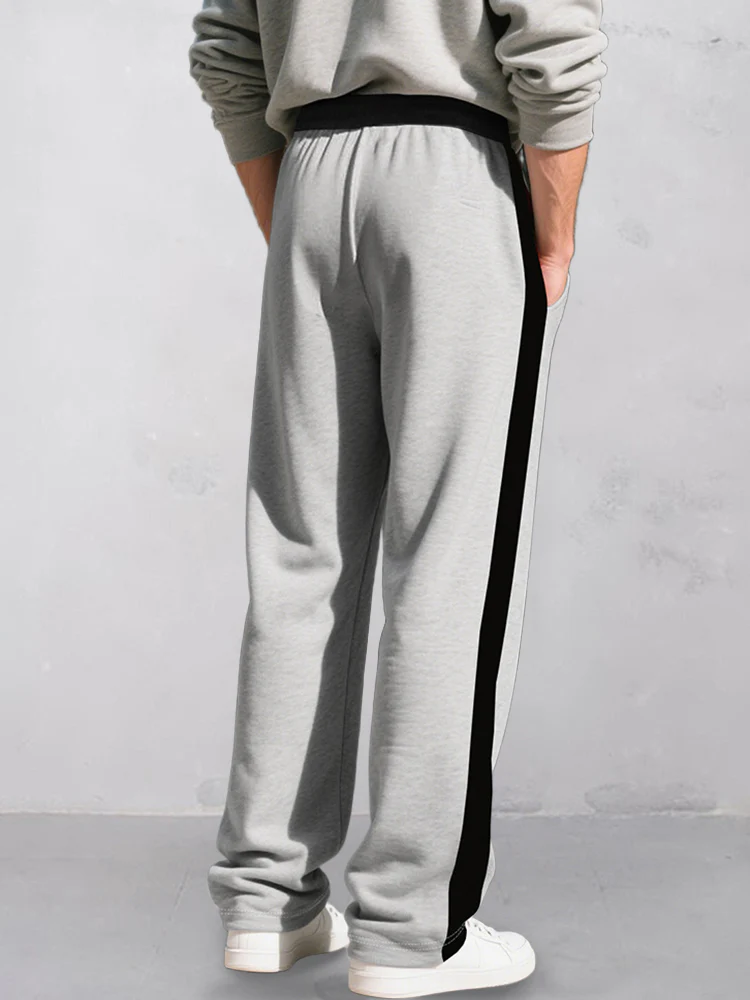 Casual Contrast Color Drawstring Jogger Pants - Image 7