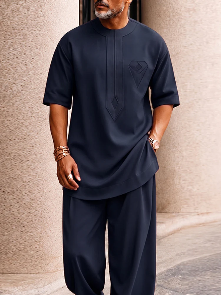 Casual Creative Pocket Longline Top Pants Set - Image 4