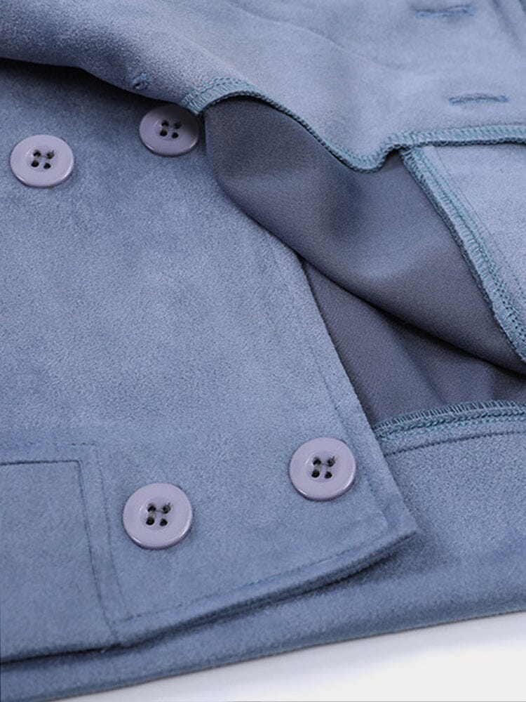Casual Double Breasted Suede Vest - Image 8