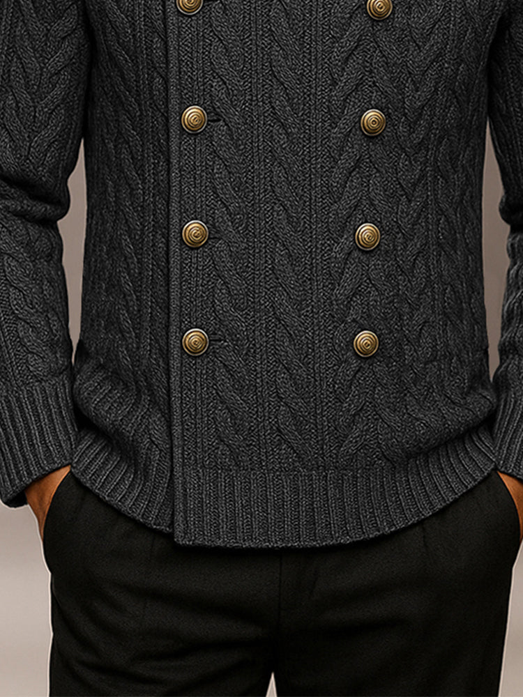 Casual Double Breasted Turtleneck Sweater - Image 3