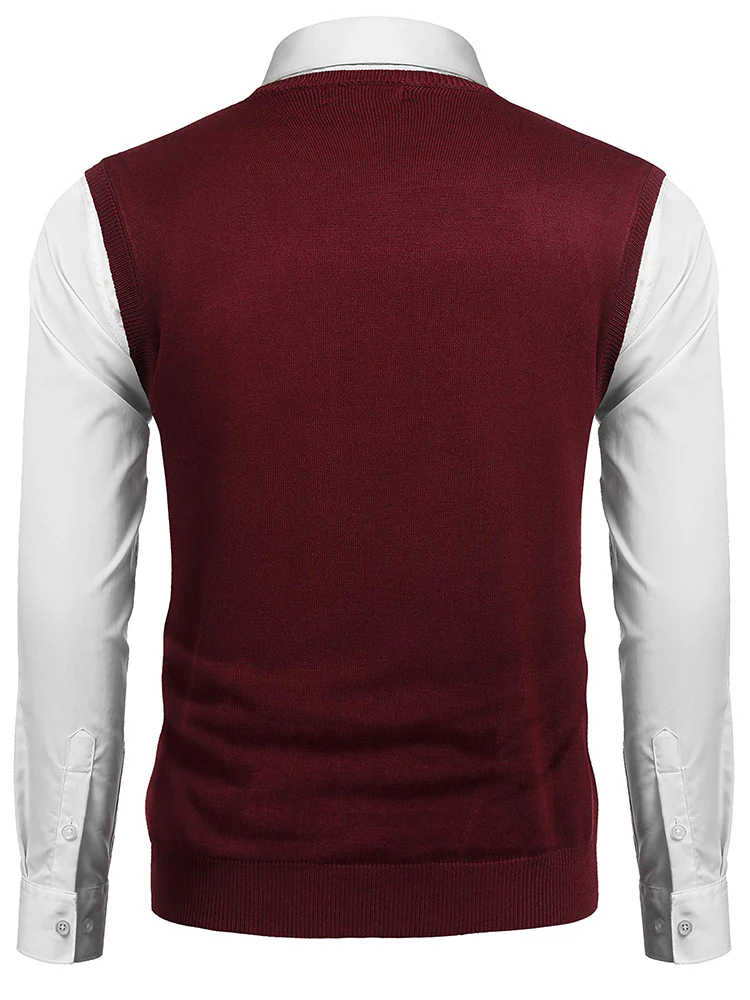 Casual Elastic Knit Pullover Argyle Vest (US Only) - Image 17