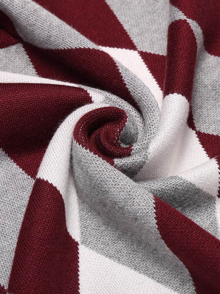 Casual Elastic Knit Pullover Argyle Vest (US Only) - Image 20