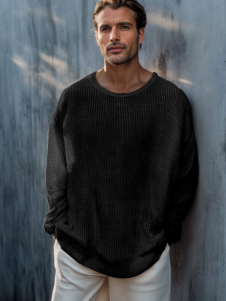 Casual Essential Mesh Knit Top - Image 2