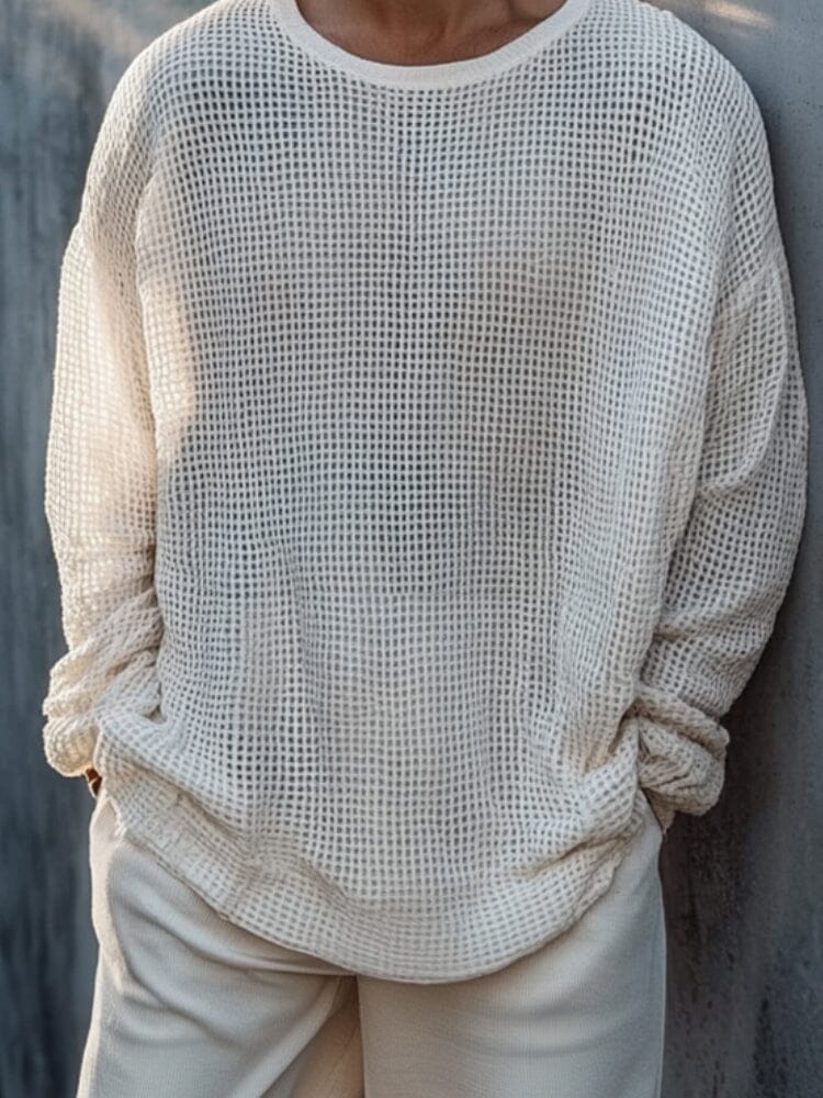 Casual Essential Mesh Knit Top - Image 4