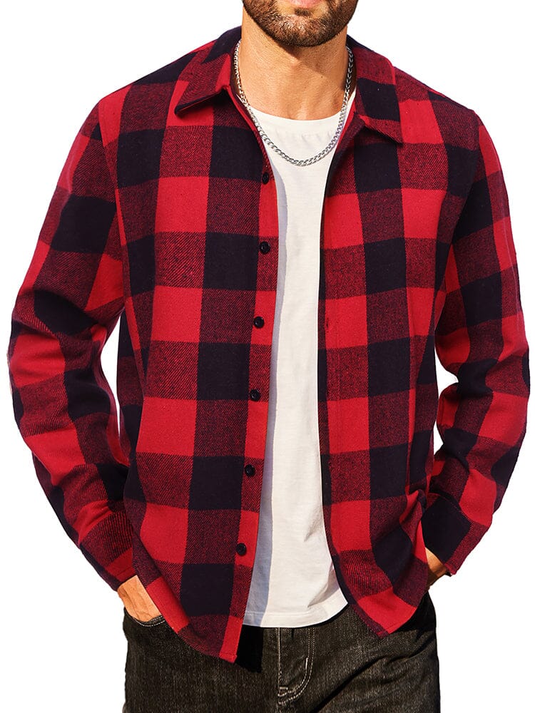 Casual Flannel Plaid Shirt - Image 6
