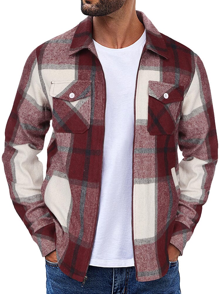 Casual Flannel Plaid Shirt Jacket (US Only) - Image 10