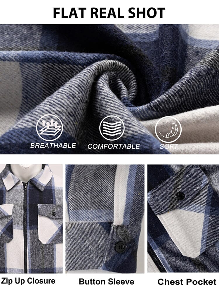 Casual Flannel Plaid Shirt Jacket (US Only) - Image 11