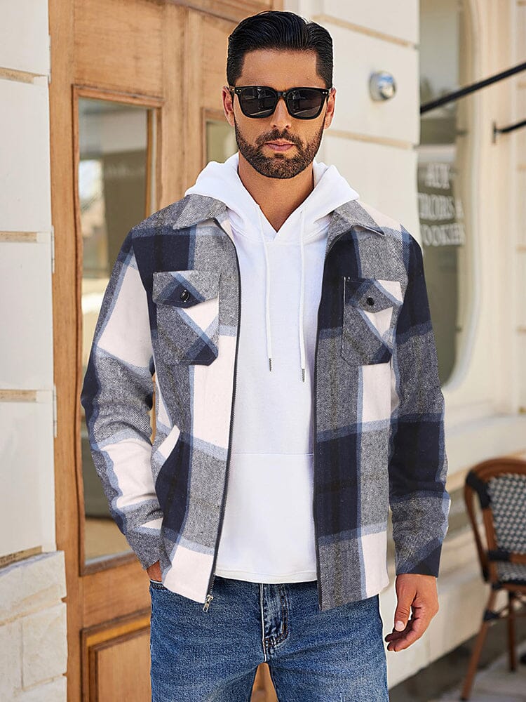 Casual Flannel Plaid Shirt Jacket (US Only) - Image 12