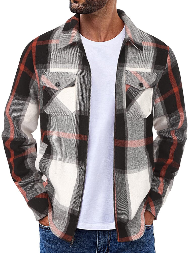 Casual Flannel Plaid Shirt Jacket (US Only) - Image 4