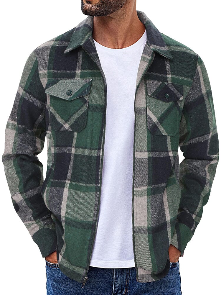 Casual Flannel Plaid Shirt Jacket (US Only) - Image 6