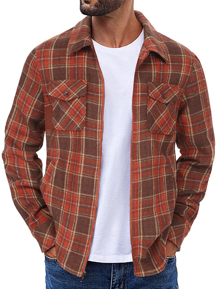 Casual Flannel Plaid Shirt Jacket (US Only) - Image 7