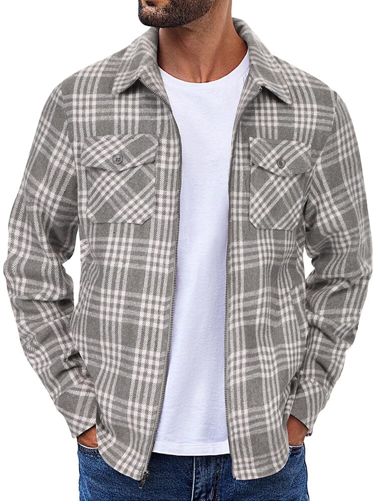 Casual Flannel Plaid Shirt Jacket (US Only) - Image 9