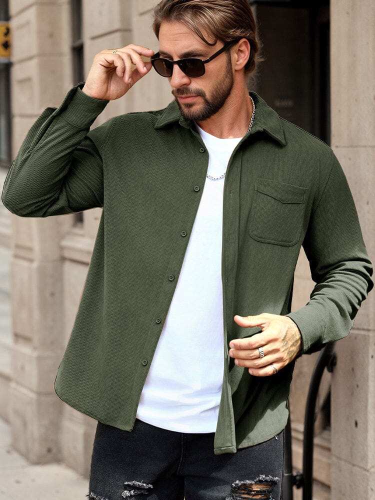Casual Functional Corduroy Shirt - Image 2