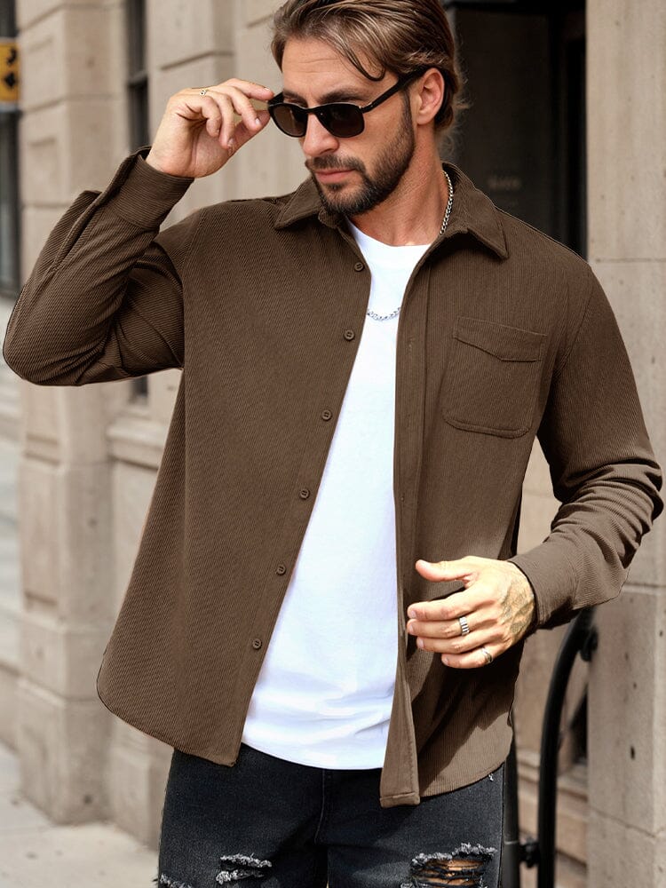 Casual Functional Corduroy Shirt - Image 3